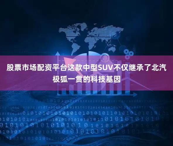 股票市场配资平台这款中型SUV不仅继承了北汽极狐一贯的科技基因